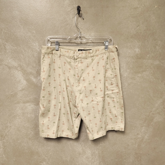 Men's Brooklyn Cloth Shorts With Palm Tree Design Size 34 - Picture 3 of 4
